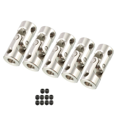 Harfington Uxcell 5pcs 3mm to 4mm Inner Dia Rotatable Universal Steering Shaft U Joint Coupler L23XD9