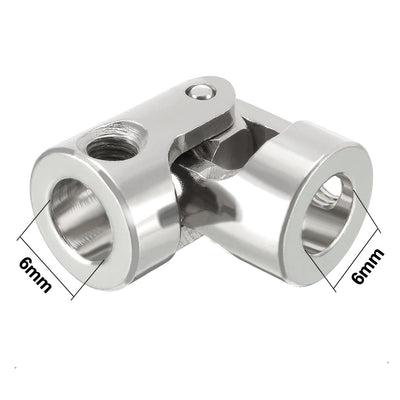 Harfington Uxcell 6mm to 6mm Inner Dia Rotatable Universal Steering Shaft U Joint Coupler L23XD11