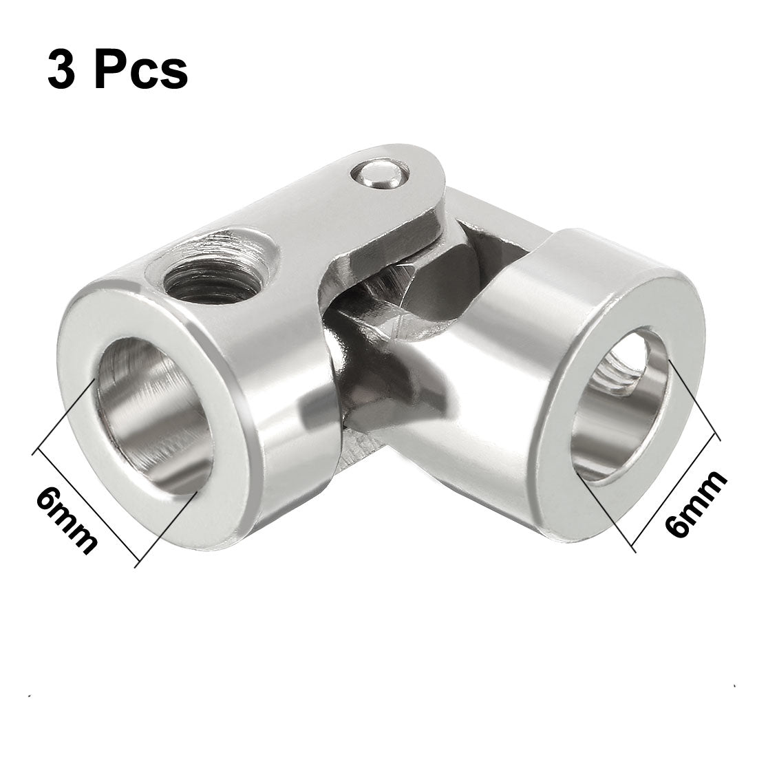 uxcell Uxcell 3pcs 6mm to 6mm Inner Dia Rotatable Universal Steering Shaft U Joint Coupler L23XD11