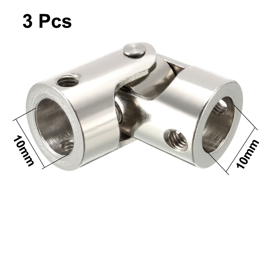 uxcell Uxcell 3pcs 10mm to 10mm Inner Dia Rotatable Universal Steering Shaft U Joint Coupler L35XD16