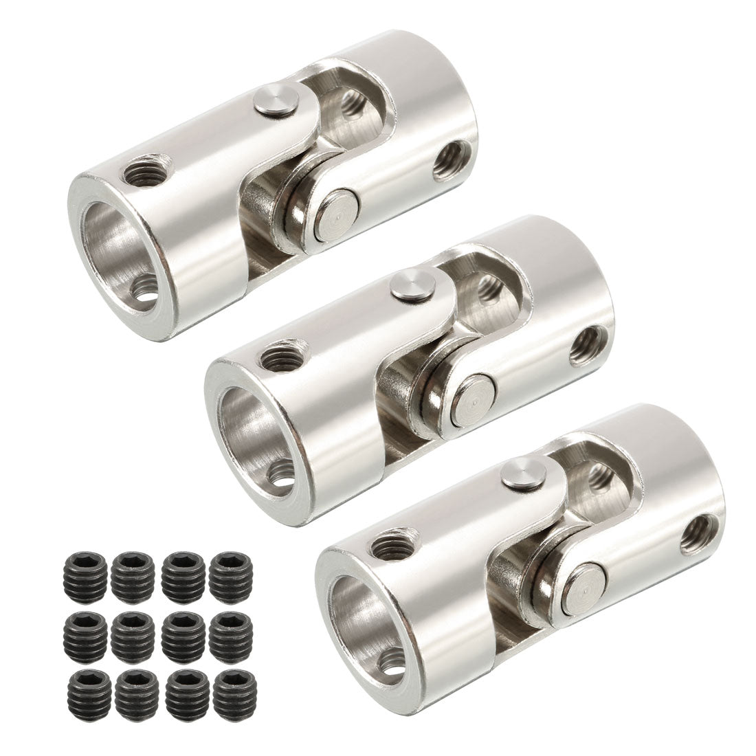 uxcell Uxcell 3pcs 10mm to 10mm Inner Dia Rotatable Universal Steering Shaft U Joint Coupler L35XD16