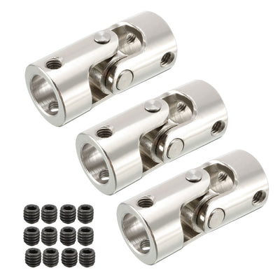 Harfington Uxcell 3pcs 10mm to 10mm Inner Dia Rotatable Universal Steering Shaft U Joint Coupler L35XD16