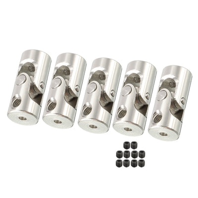 Harfington Uxcell 5pcs 2mm to 2.3mm Inner Dia Rotatable Universal Steering Shaft U Joint Coupler L18XD8