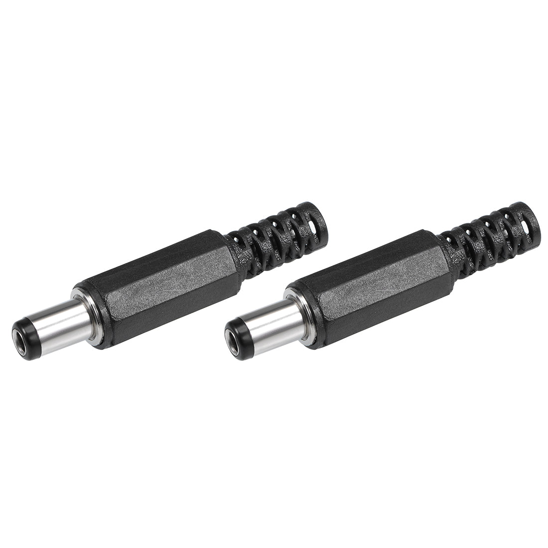 uxcell Uxcell 2Pcs DC Male Connector 5.5mm x 2.5mm x 9mm Power Cable Jack Adapter Black