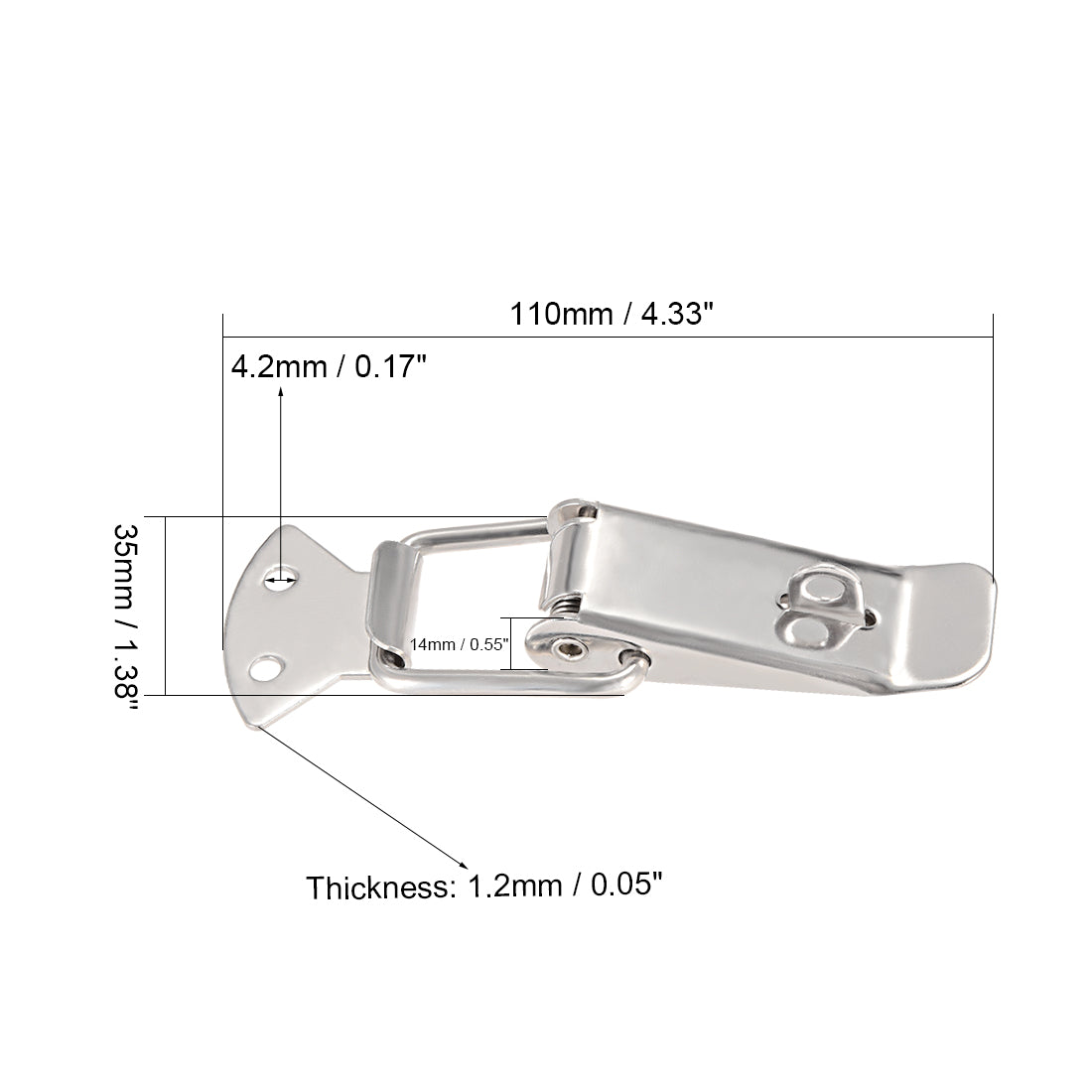 uxcell Uxcell Iron Spring Loaded Toggle Case Box Chest Trunk Latch Catches Hasps Clamp 10 pcs, 110mm Overall Length