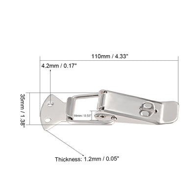 Harfington Uxcell Iron Spring Loaded Toggle Case Box Chest Trunk Latch Catches Hasps Clamp 10 pcs, 110mm Overall Length