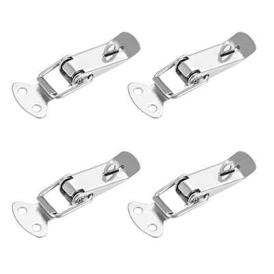 uxcell Uxcell 304 Stainless Steel Spring Loaded Toggle Case Box Container Trunk Latch Catches Hasps Clamp 4 pcs, 72mm Overall Length