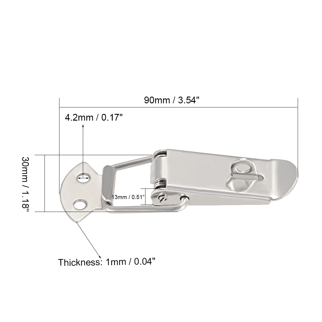 uxcell Uxcell Iron Spring Loaded Toggle Case Box Chest Trunk Latch Catches Hasps Clamp 2 pcs, 90mm Entire Length