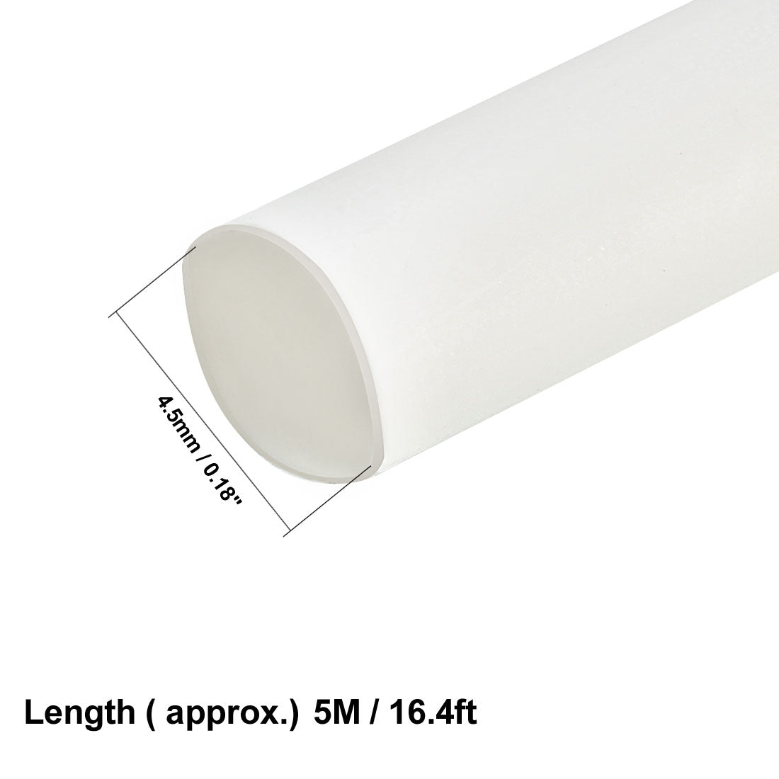 uxcell Uxcell Heat Shrink Tube 2:1 Electrical Insulation Tube Wire Cable Tubing Sleeving Wrap White 4.5mm Diameter 5m Long