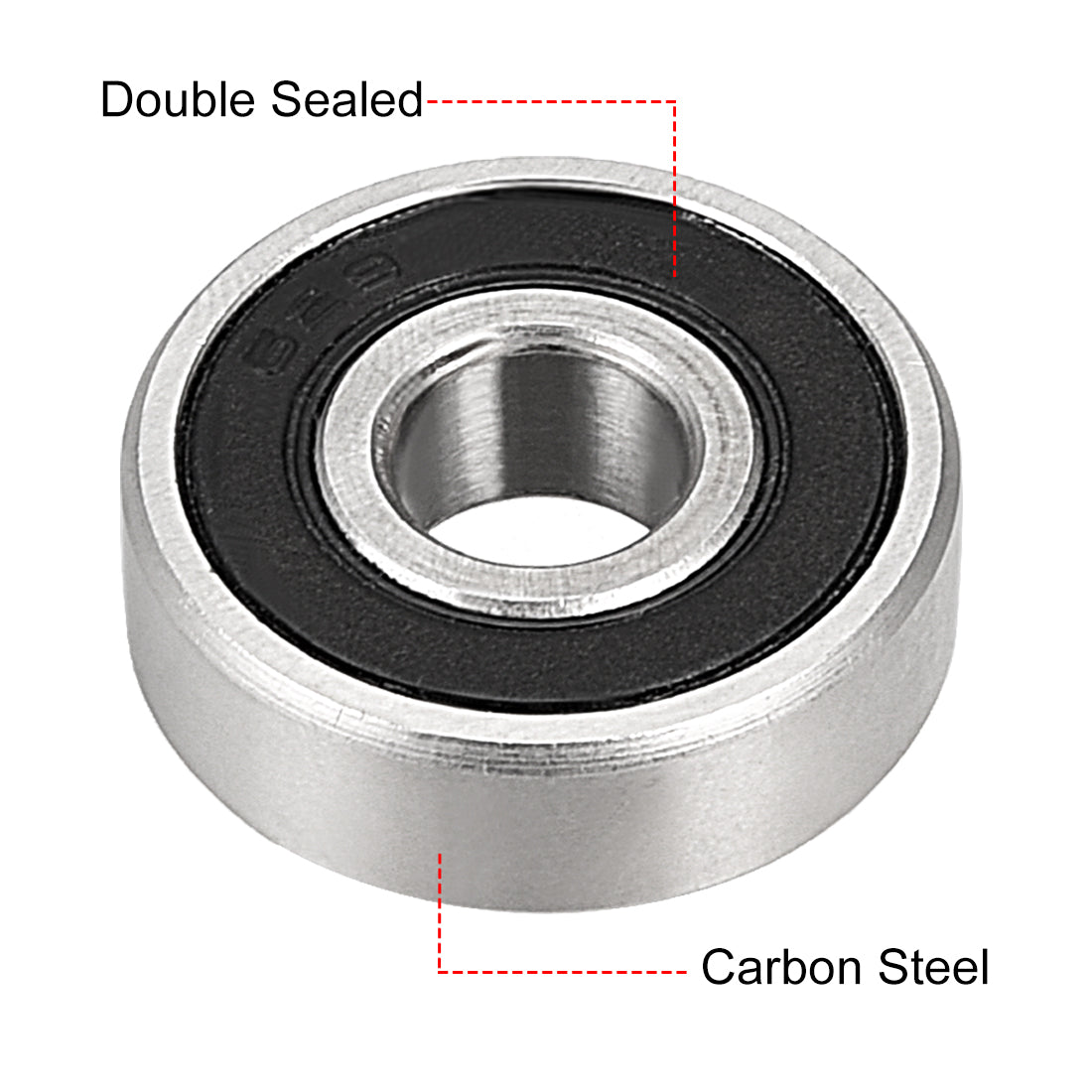 uxcell Uxcell Deep Groove Ball Bearings Double Sealed Carbon Steel