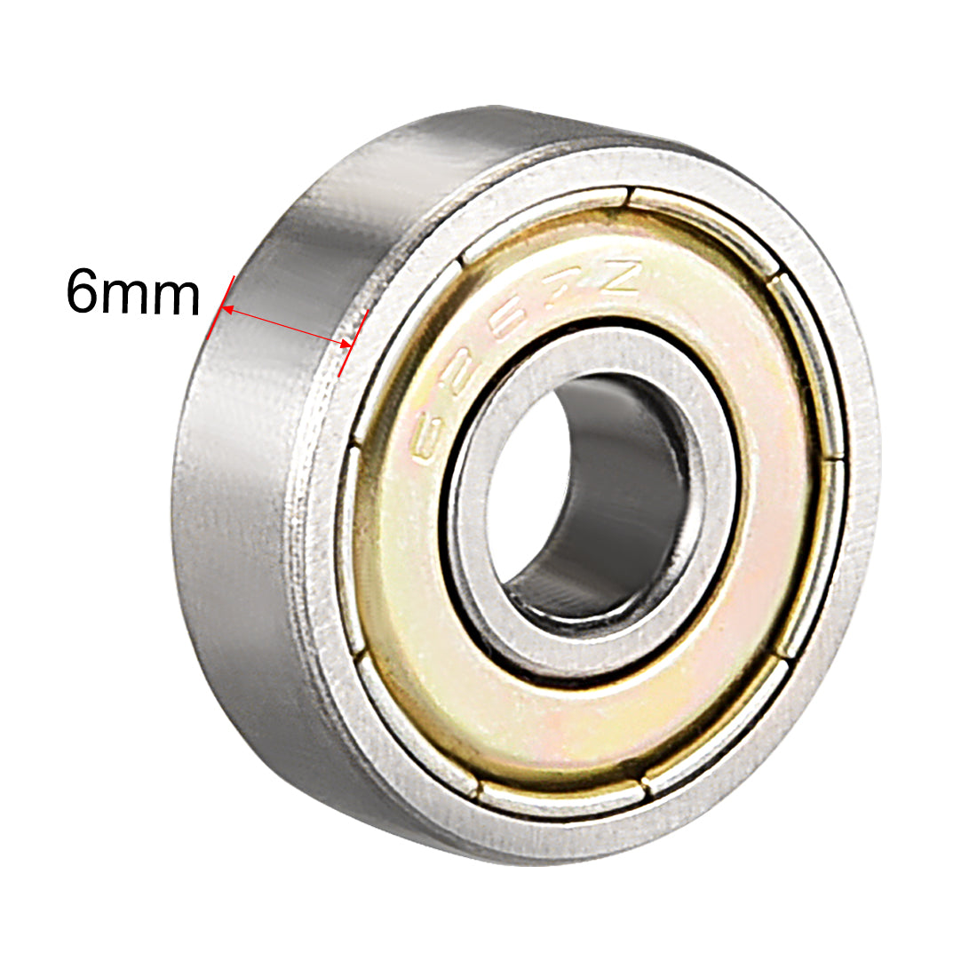 uxcell Uxcell Deep Groove Ball Bearing 626ZZ Double Shield, 6mm x 19mm x 6mm Carbon Steel Bearings, 10pcs