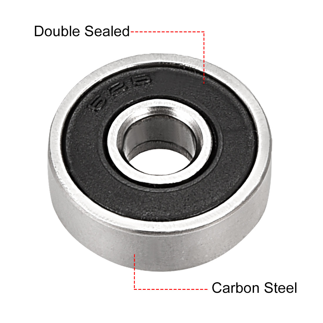 uxcell Uxcell Deep Groove Ball Bearings Double Sealed Carbon Steel