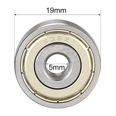 Harfington Uxcell Deep Groove Ball Bearings Metric Single Shielded Chrome Steel ABEC1 Z2