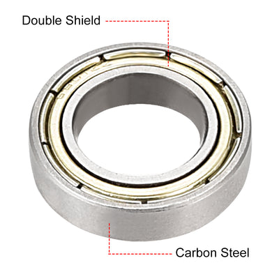 Harfington Uxcell Deep Groove Ball Bearings Metric Double Shield Carbon Steel Z1