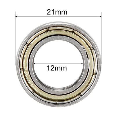 Harfington Uxcell Deep Groove Ball Bearings Metric Double Shield Carbon Steel Z1