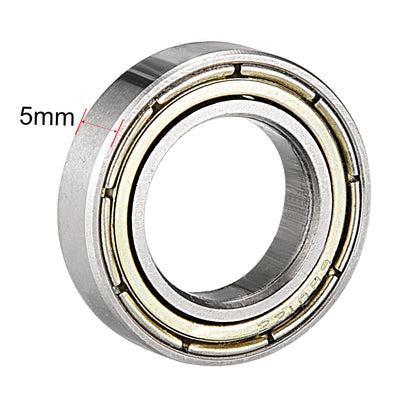 Harfington Uxcell Deep Groove Ball Bearings Metric Double Shielded Carbon Steel Bearing