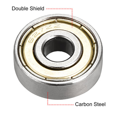 Harfington Uxcell Deep Groove Ball Bearings Metric Double Shielded Carbon Steel Bearings