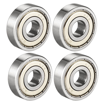 Harfington Uxcell Deep Groove Ball Bearing Metric Double Shielded Chrome Steel ABEC1 Z1