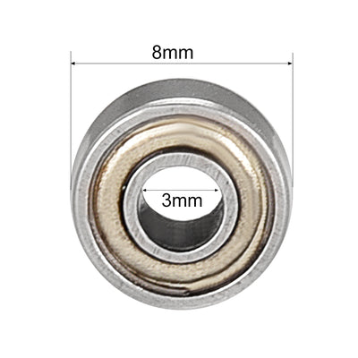 Harfington Uxcell Deep Groove Ball Bearings Metric Double Shielded Carbon Steel Bearings