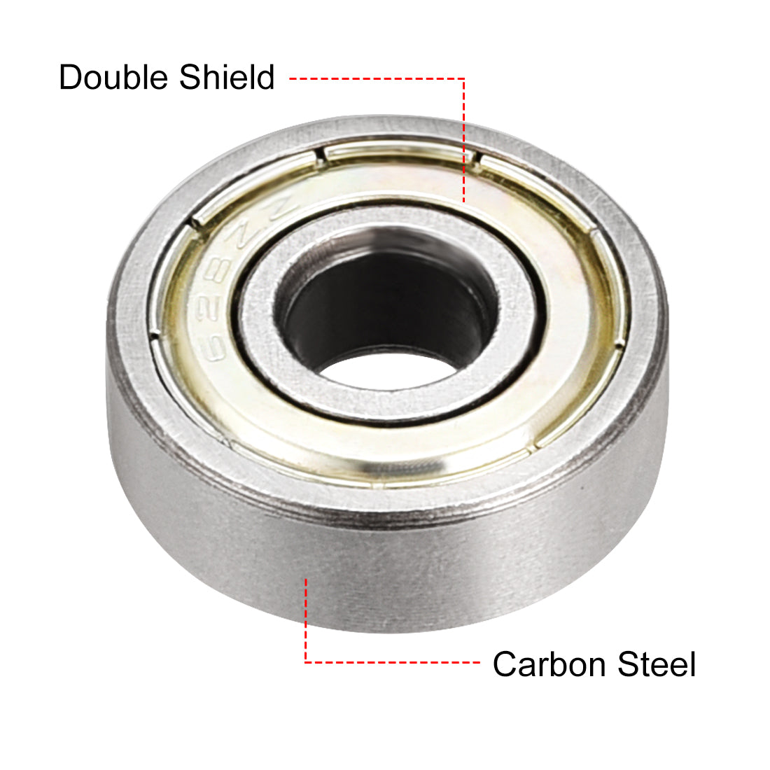 uxcell Uxcell Deep Groove Ball Bearings Metric Double Shielded Carbon Steel Bearings