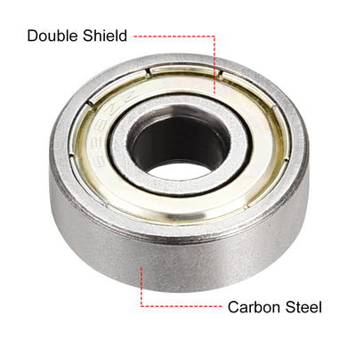 Harfington Uxcell Deep Groove Ball Bearings Metric Double Shielded Carbon Steel Bearings