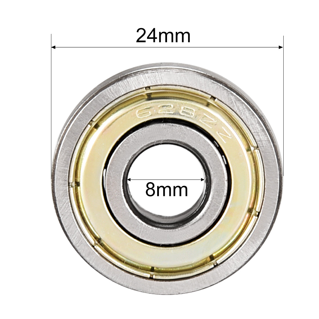 uxcell Uxcell Deep Groove Ball Bearings Metric Double Shielded Carbon Steel Bearings