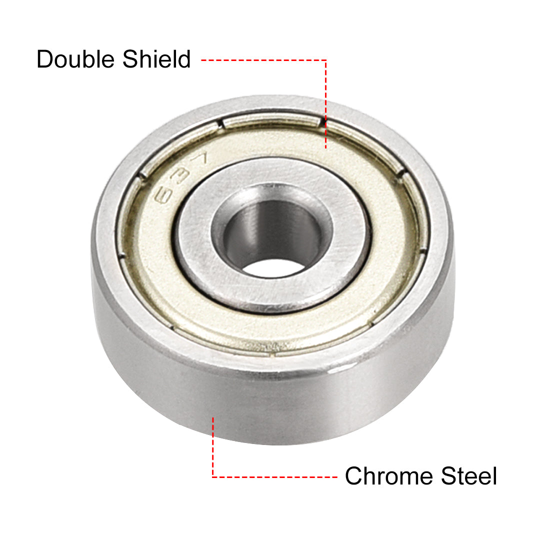 uxcell Uxcell Deep Groove Ball Bearings  Metric Double Shielded Chrome Steel P0 Z2