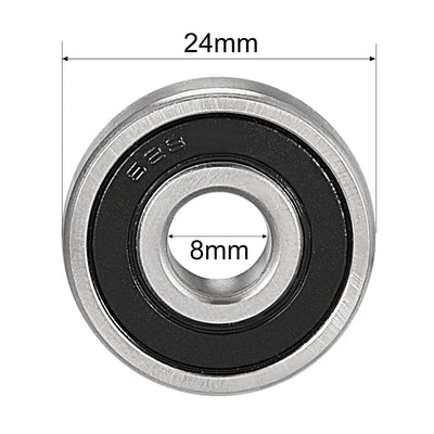 Harfington Uxcell Deep Groove Ball Bearings Metric Double Sealed Chrome Steel Z1