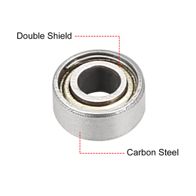 Harfington Uxcell Deep Groove Ball Bearings Metric Double Shielded Carbon Steel Bearings