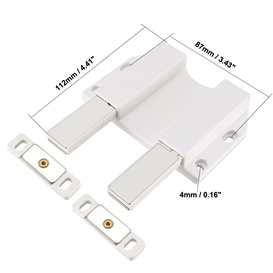 uxcell Uxcell 5-8mm Glass Door Double Magnetic Touch Catch Latch Closure Plastic with Clamp 2 Set