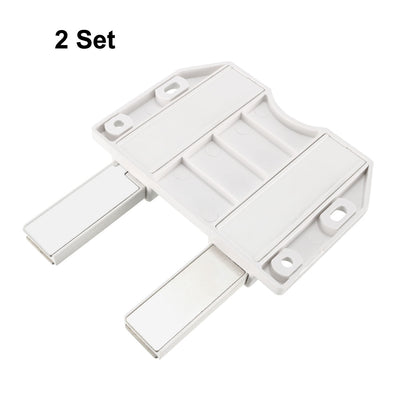 Harfington Uxcell 5-8mm Glass Door Double Magnetic Touch Catch Latch Closure Plastic with Clamp 2 Set