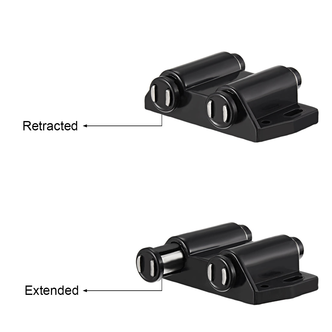 uxcell Uxcell Double Magnetic Touch Catch Latch Plastic PE Black for Cabinet Door Shutter 5Pcs