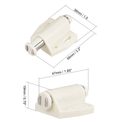 Harfington Uxcell Magnetic Touch Catch Latch Closures Nylon White for Cabinet Door Shutter