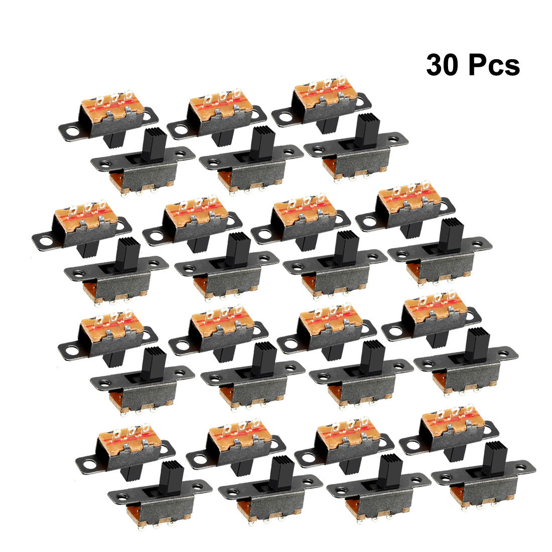 uxcell Uxcell 30Pcs 4mm Vertical Slide Switch SPDT 2 Position 3 Terminals PCB Panel Latching