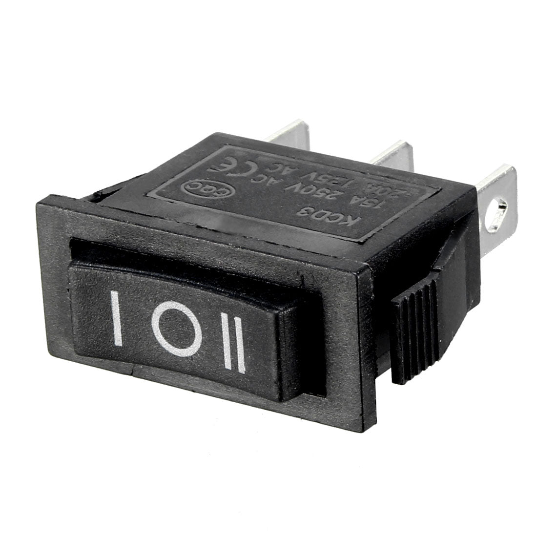 uxcell Uxcell AC 250V/15A 125V/20A 3P ON/OFF/ON 3 Position Snap-in Boat Rocker Switch Black