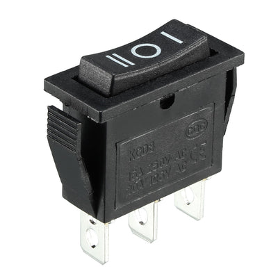 Harfington Uxcell AC 250V/15A 125V/20A 3P ON/OFF/ON 3 Position Snap-in Boat Rocker Switch Black