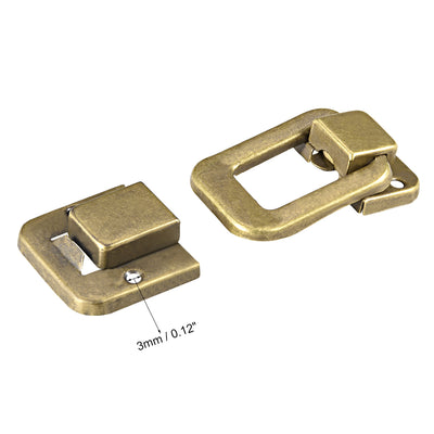 Harfington Uxcell Toggle Latch, 48mm Retro Style Brass Decorative Hasp Jewelry Wooden Box Catch w Screws 2 pcs