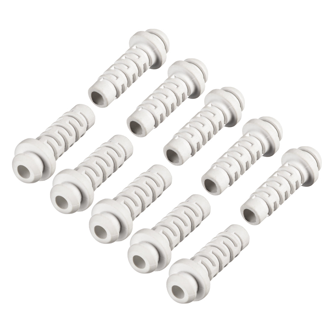 uxcell Uxcell 10pcs 4mm Inner Dia PVC Strain Relief Cord Boot Protector Power Tool Hose White