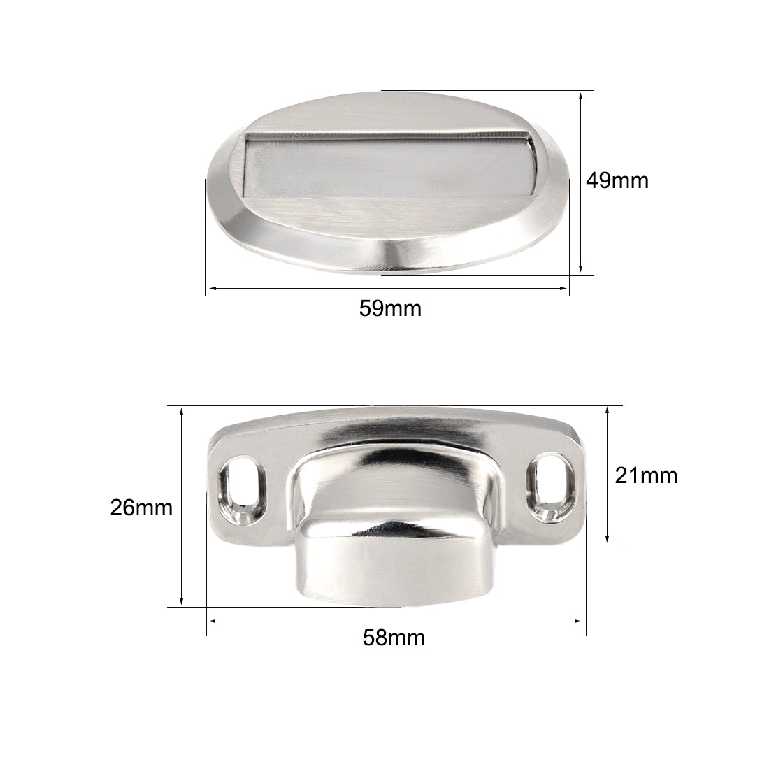 uxcell Uxcell Floor Door Magnetic Stop Zinc Alloy Doorstop Holder Stopper with Screws Silver Tone 2pcs