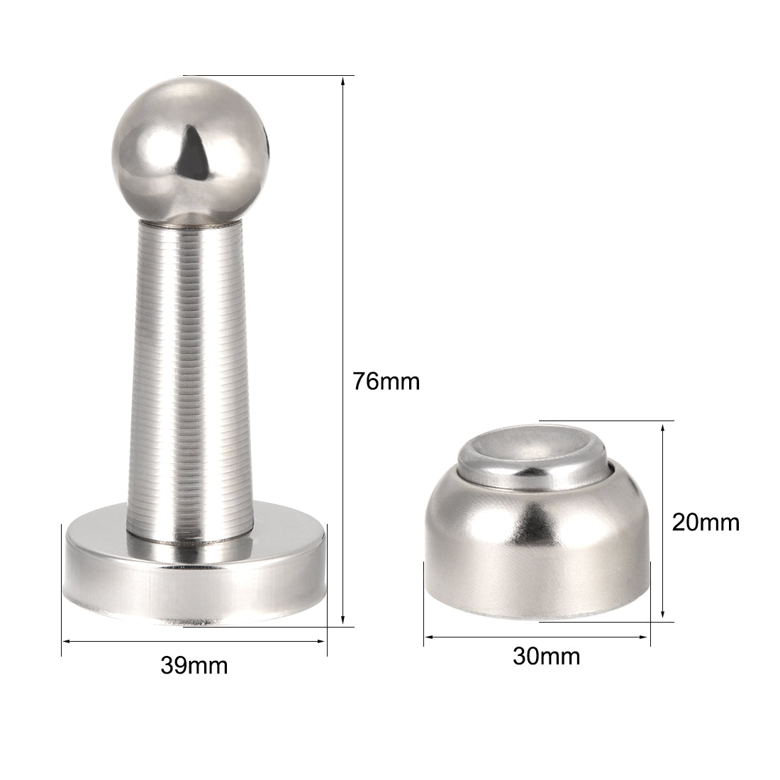 uxcell Uxcell Stainless Steel Door Magnetic Catch Holder Stopper Doorstop Polished Finish Silver Tone 2pcs