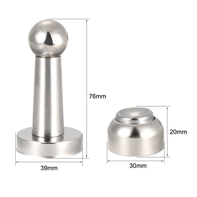 Harfington Uxcell Stainless Steel Door Magnetic Catch Holder Stopper Doorstop Polished Finish Silver Tone 2pcs