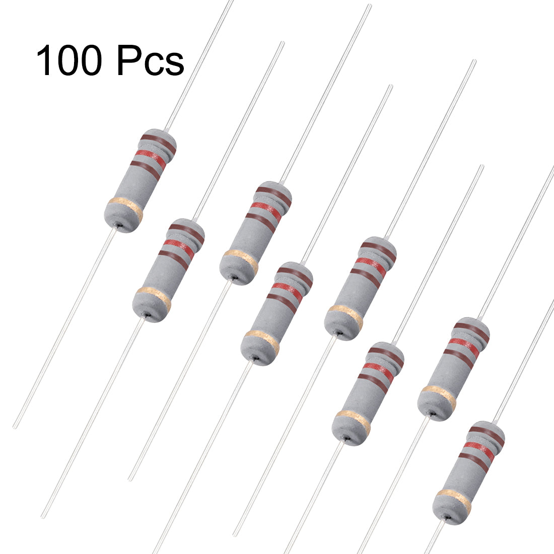 uxcell Uxcell 100pcs Carbon Film Resistors 120 Ohm 1W 5%Tolerances 4 Color Bands