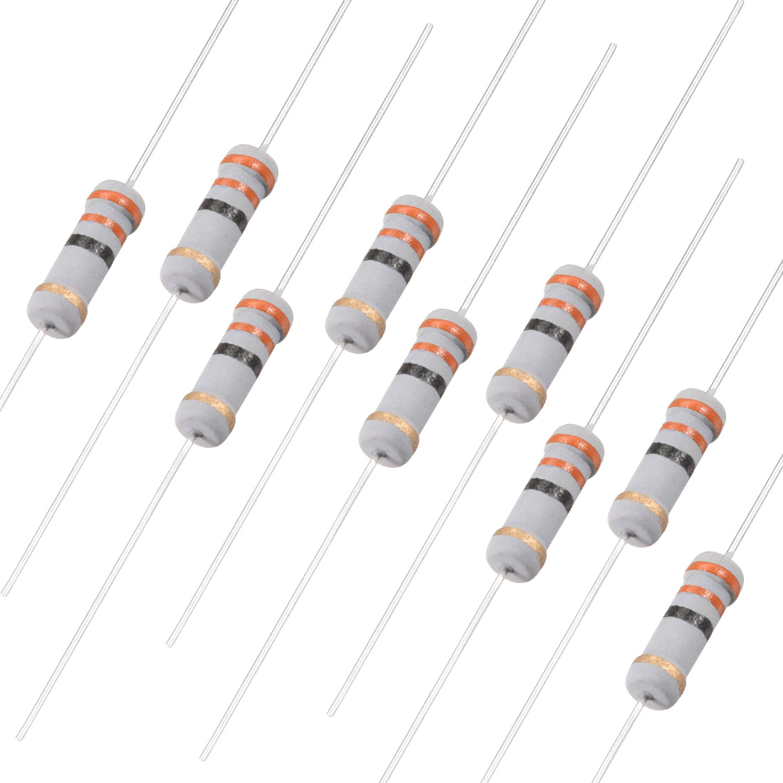 uxcell Uxcell 1W 33 Ohm Carbon Film Resistor 5% Tolerance 4 Color Bands Fixed Resistor 200Pcs