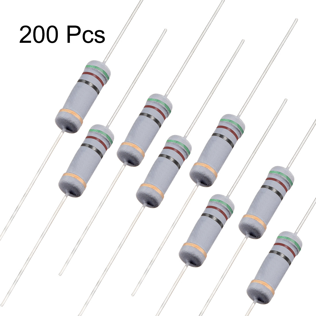 uxcell Uxcell 200pcs 1W 51 Ohm Carbon Film Resistor 5% Tolerance 4 Color Bands