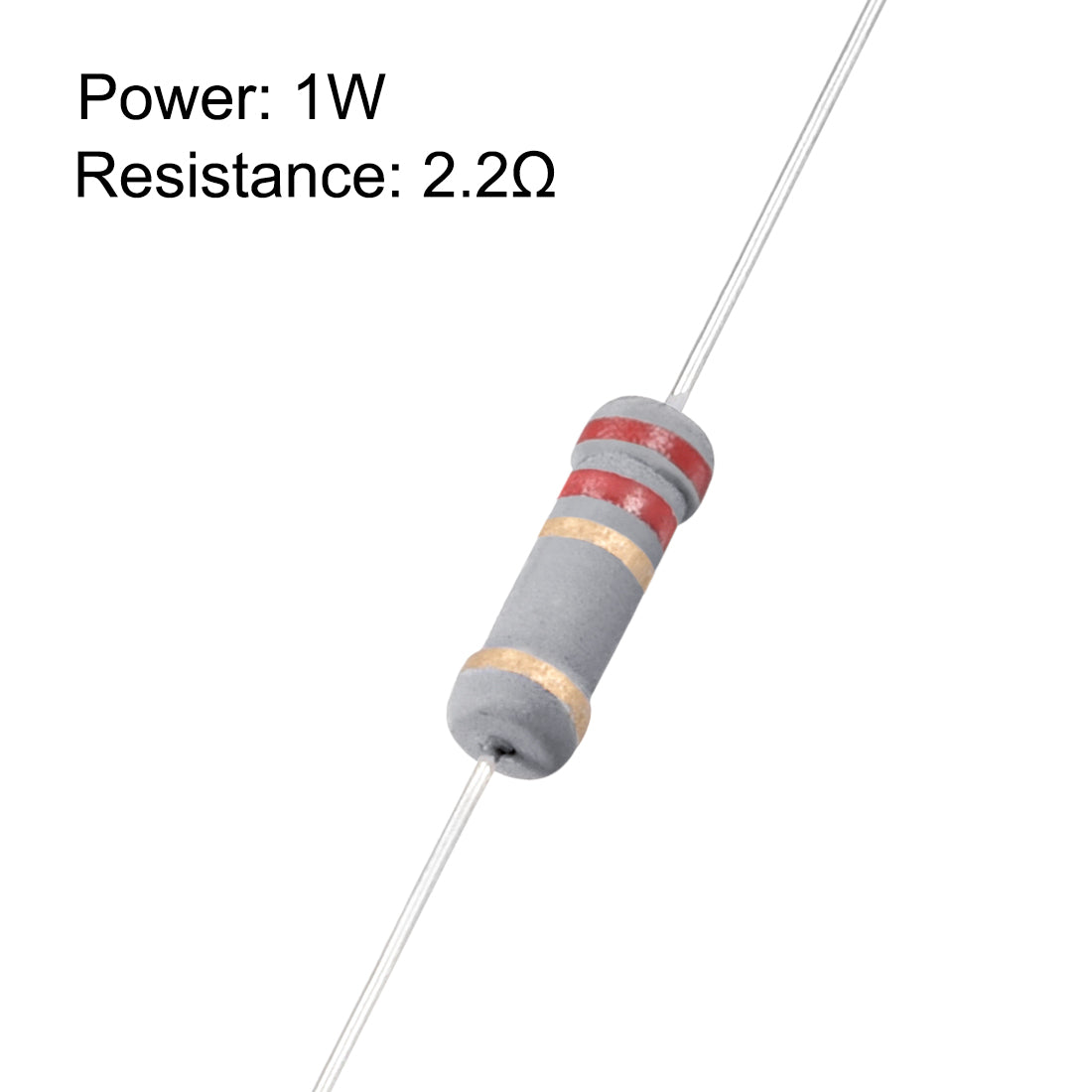 uxcell Uxcell 200pcs 1W 2.2 Ohm Carbon Film Resistor 5% Tolerance 4 Color Bands