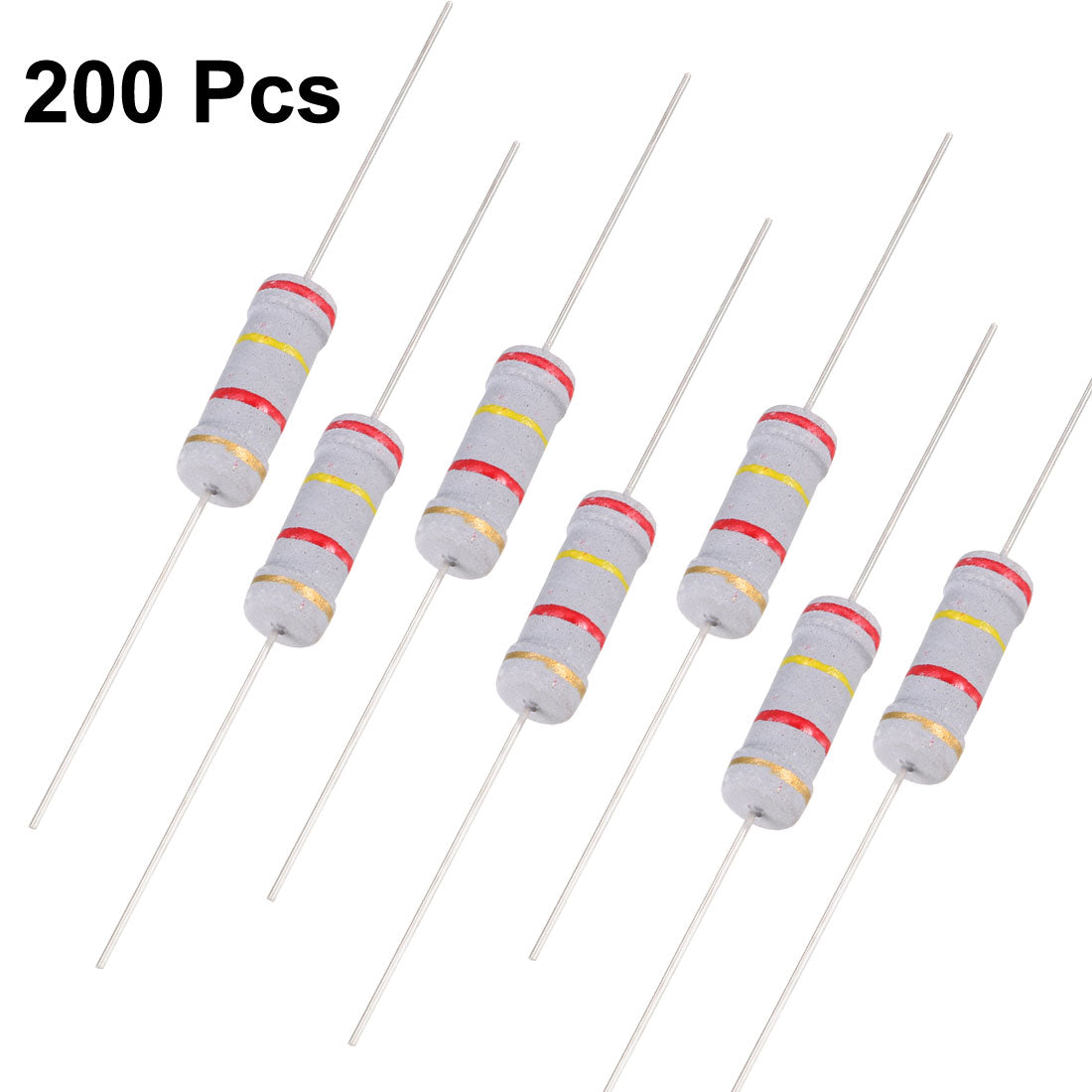 uxcell Uxcell 200pcs 2W 2.4K Ohm Carbon Film Resistor 5% Tolerance 4 Color Bands