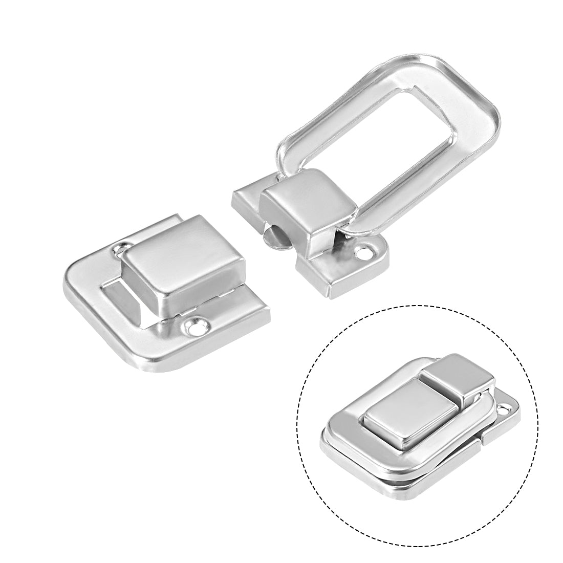 uxcell Uxcell Toggle Latch, 48mm Retro Style Silver Tone Decorative Hasp Jewelry Suitcase Box Catch w Screws