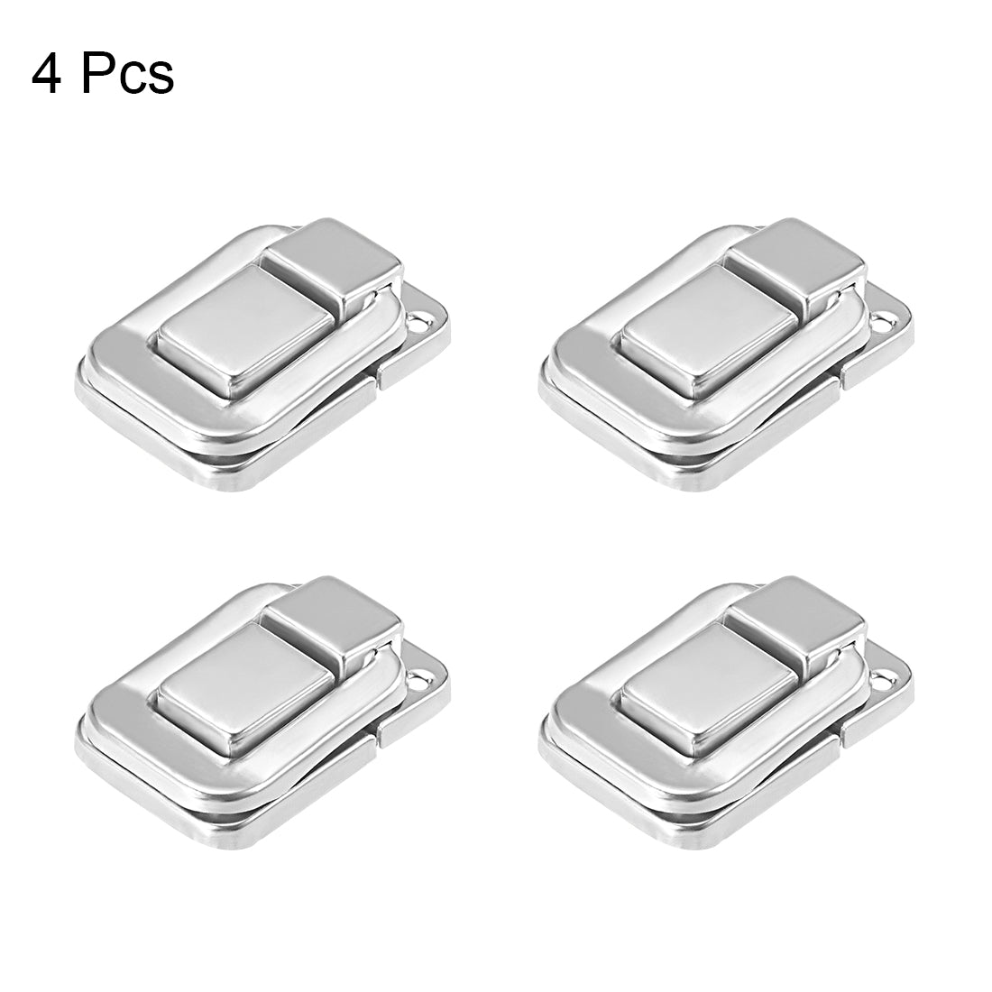 uxcell Uxcell Toggle Latch, 48mm Retro Style Silver Tone Decorative Hasp Jewelry Suitcase Box Catch w Screws 4 pcs