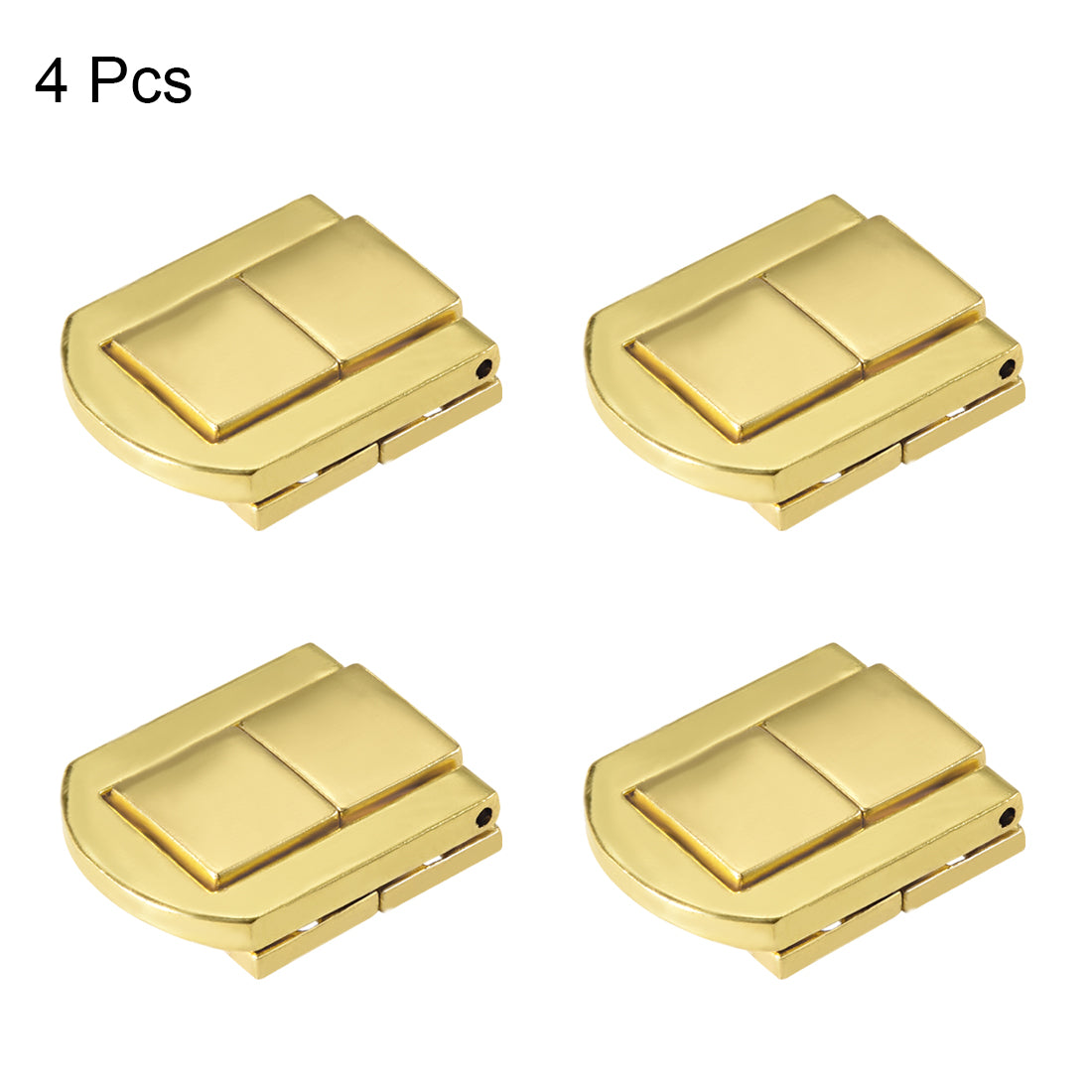 uxcell Uxcell Toggle Latch, 31mm Retro Style Golden Decorative Hasp Jewelry Suitcase Box Catch w Screws 4 pcs