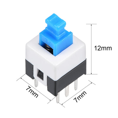Harfington Uxcell 10 Stücke 6 Pin PCB Leicht Berührung Schluss Druckknopf Schalter 7 x 7 x 12mm DE